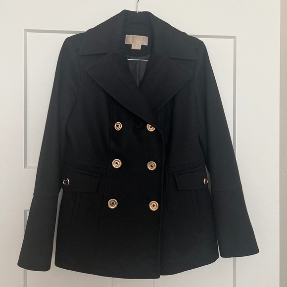 Michael Kors Black Pea Coat - Size Small - Picture 1 of 8
